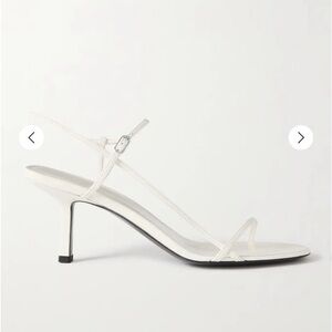 The Row white bare leather sandals